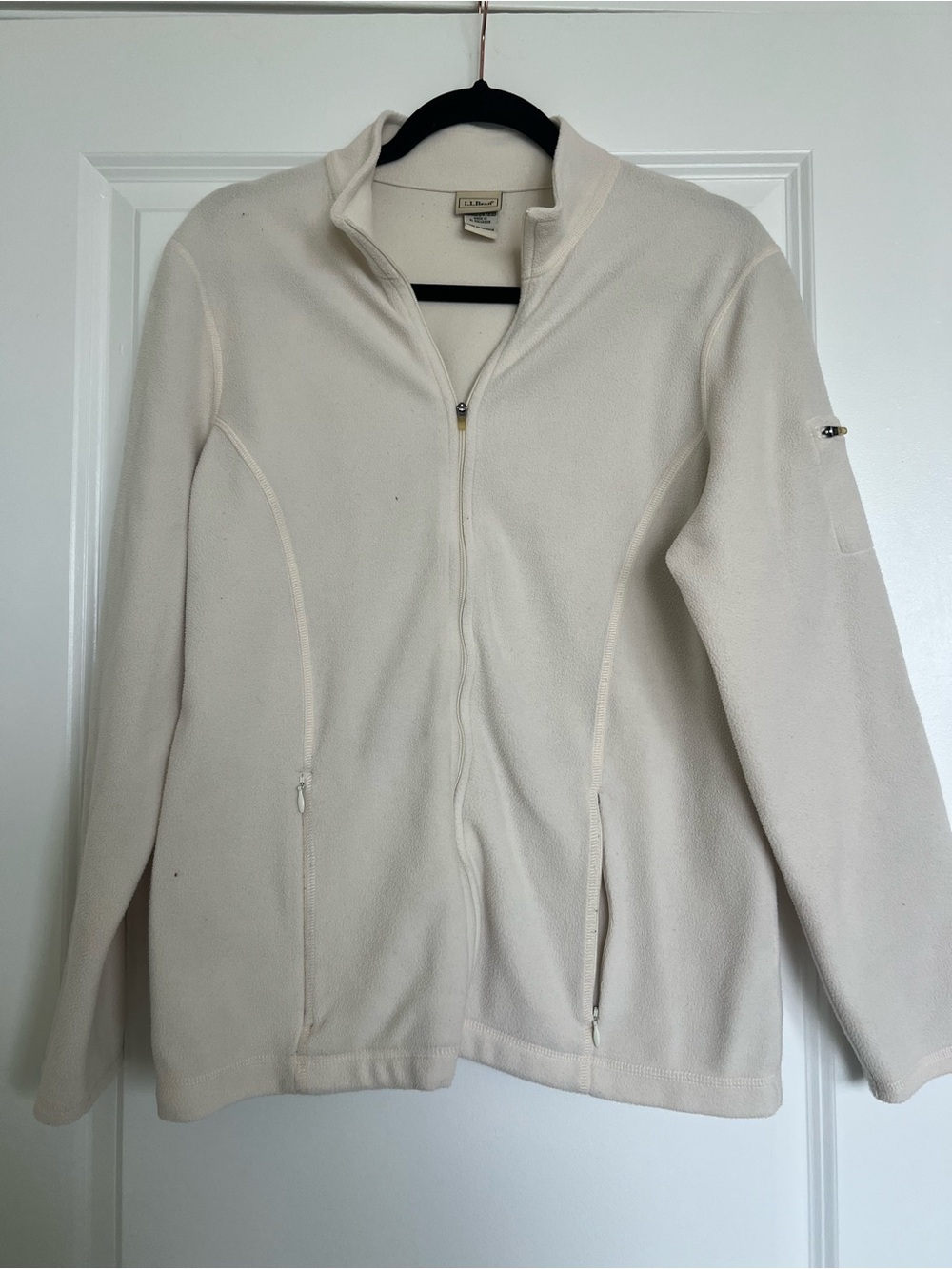 L.L.Bean Women's Cream Fleece Jacket | Full-Zip Cozy Outdoor Jacket L